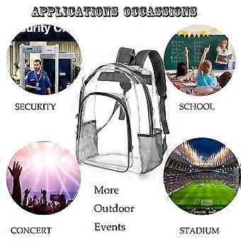 Clear PVC See-Through Backpack - Heavy Duty Transparent Backpack For School, Work, Events - View #3