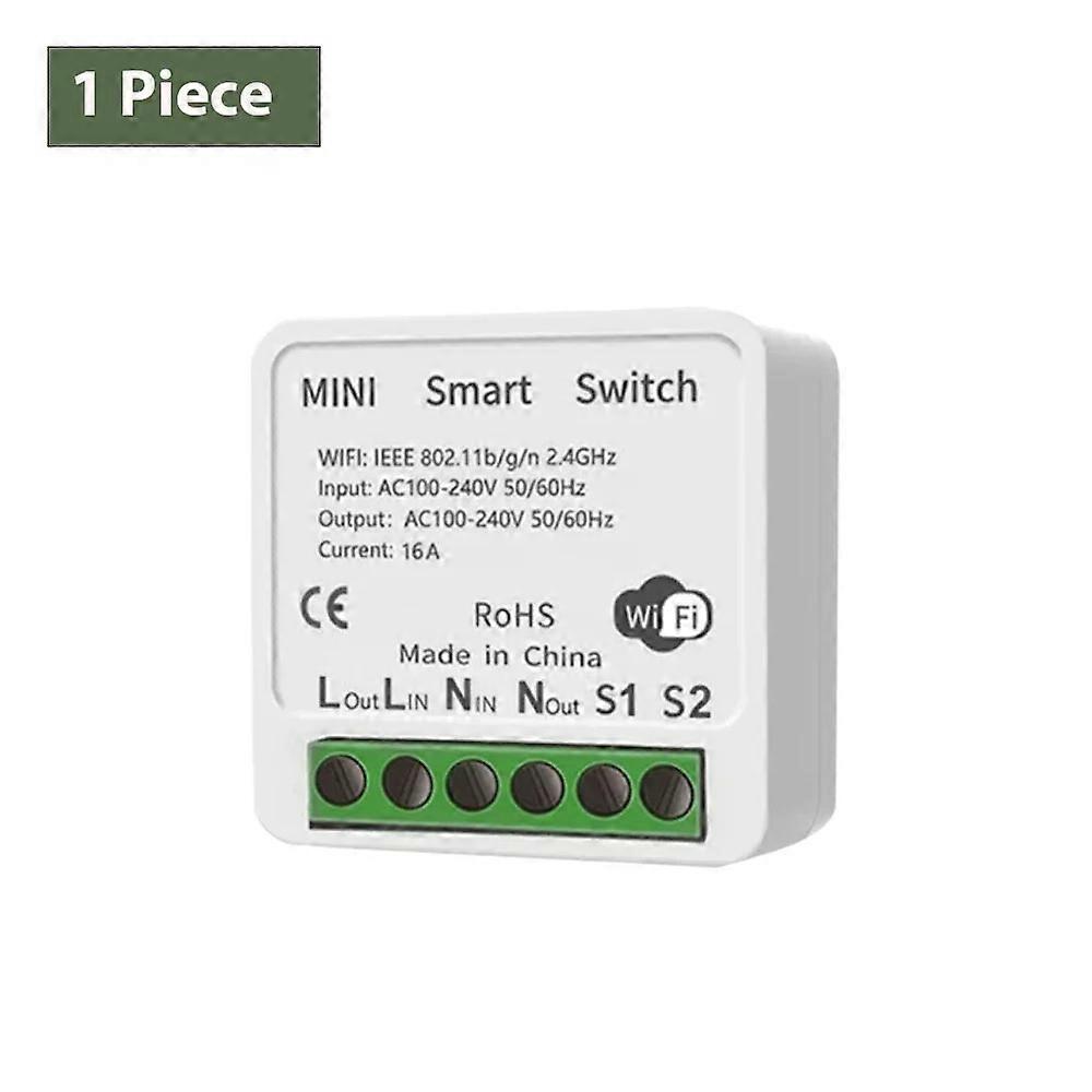 16A Tuya WiFi Smart Switch Controllo a 2 vie con interruttore di monitoraggio dell'alimentazione Mini Smart Breaker Smart Life Control Alexa tramite Google Home