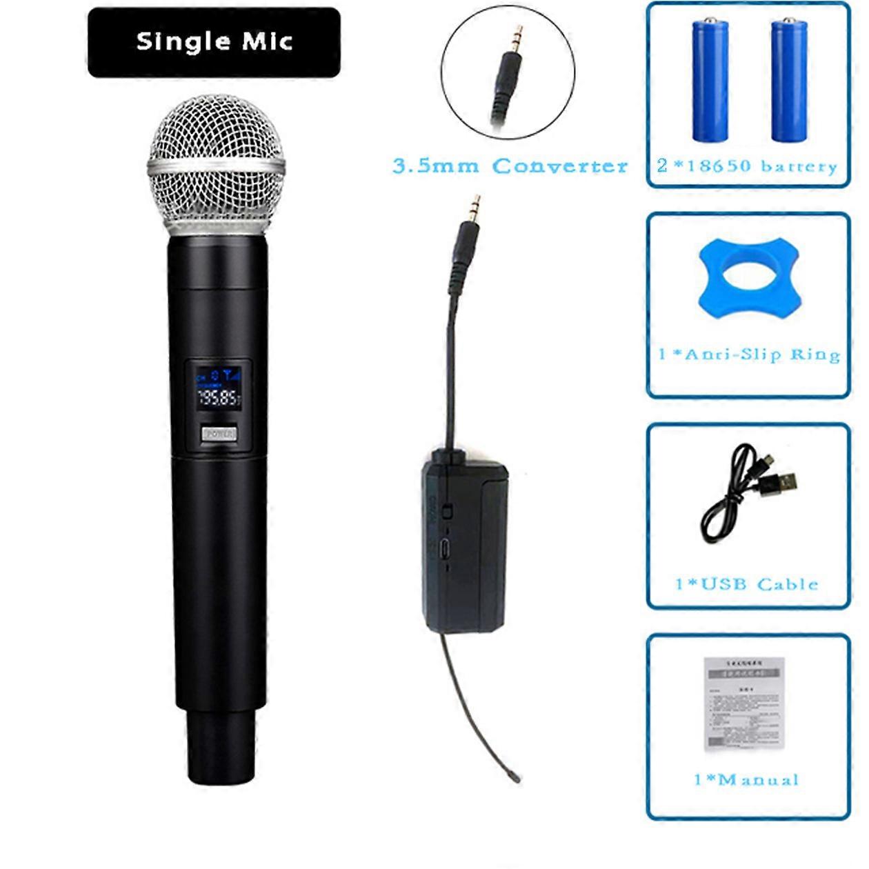 UHF Wireless Microphone Professional Receiver Transmitter System Universal Handheld Mic with Karaoke Business Meeting Microphone
