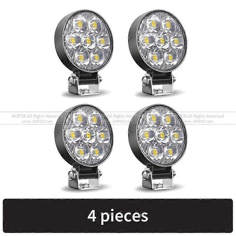 Waterproof 24V Car LED Bar Worklight 21W Offroad Work Light Round Spotlight 21W Work Light Headlight For Truck ATV SUV 12V