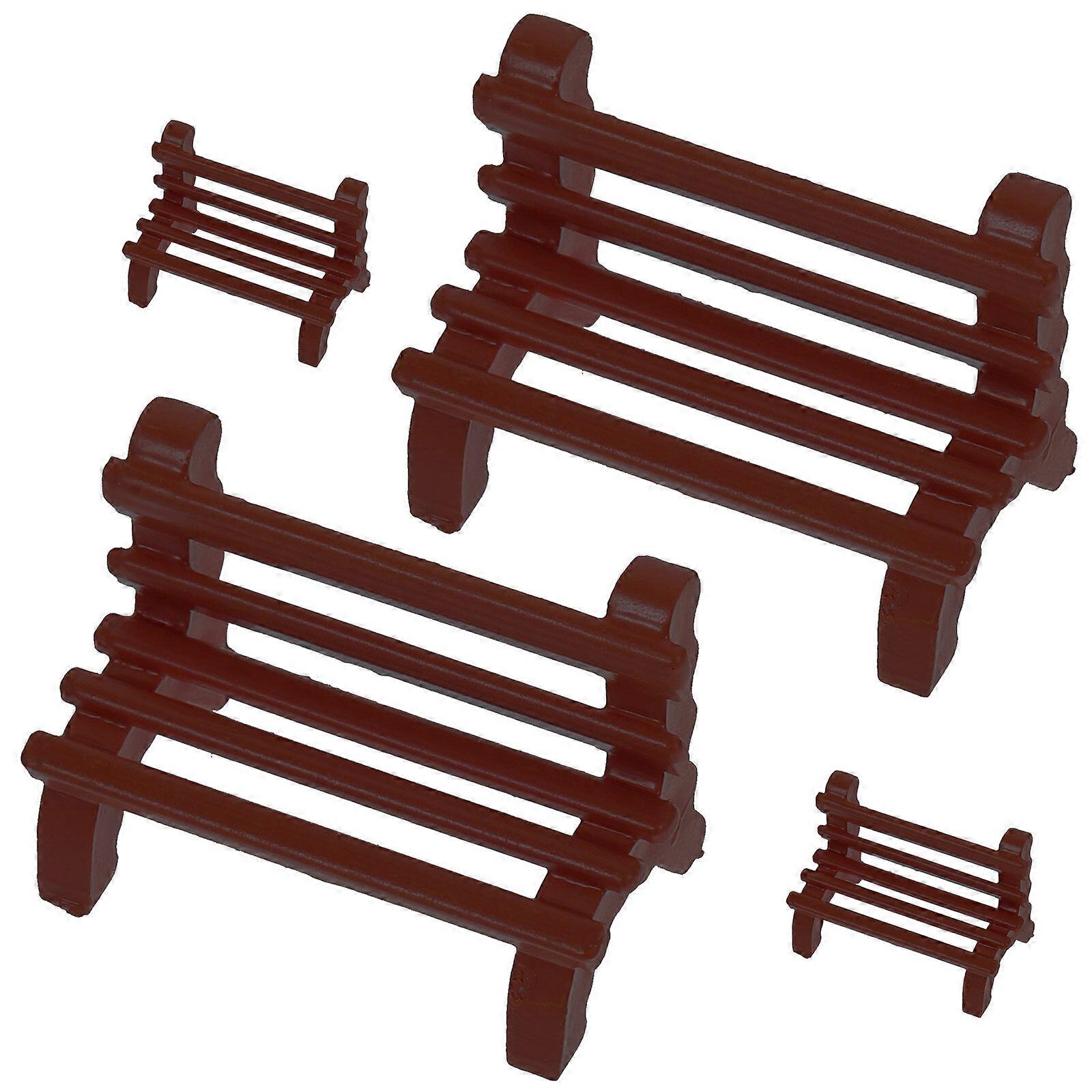 4pcs Miniature Bench Adornment Mini House Layout Bench Prop Mini Bench Model