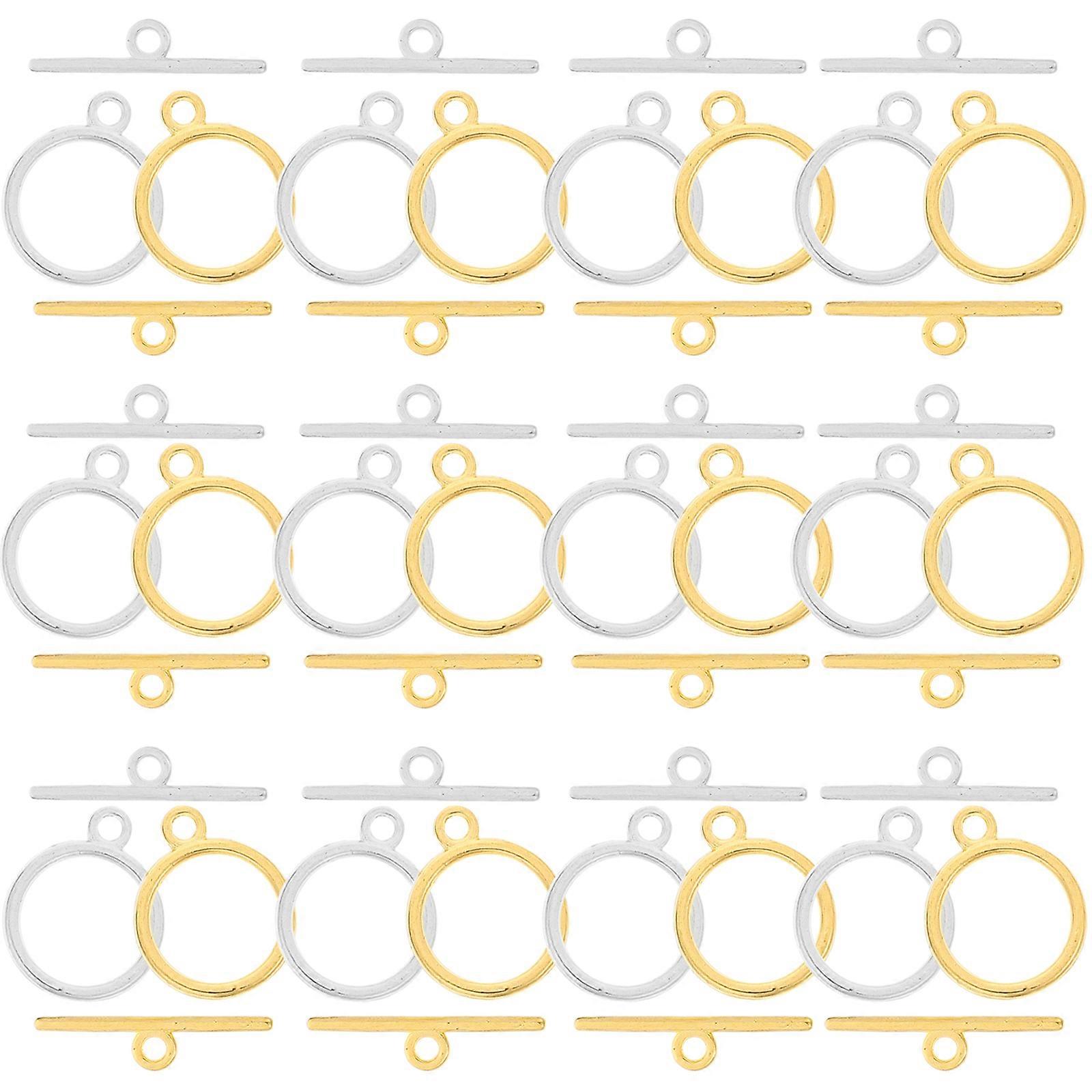 120 sets of Jewelry Clasps Alloy Toggle Clasps Connectors Metal Bar and Ring Clasps