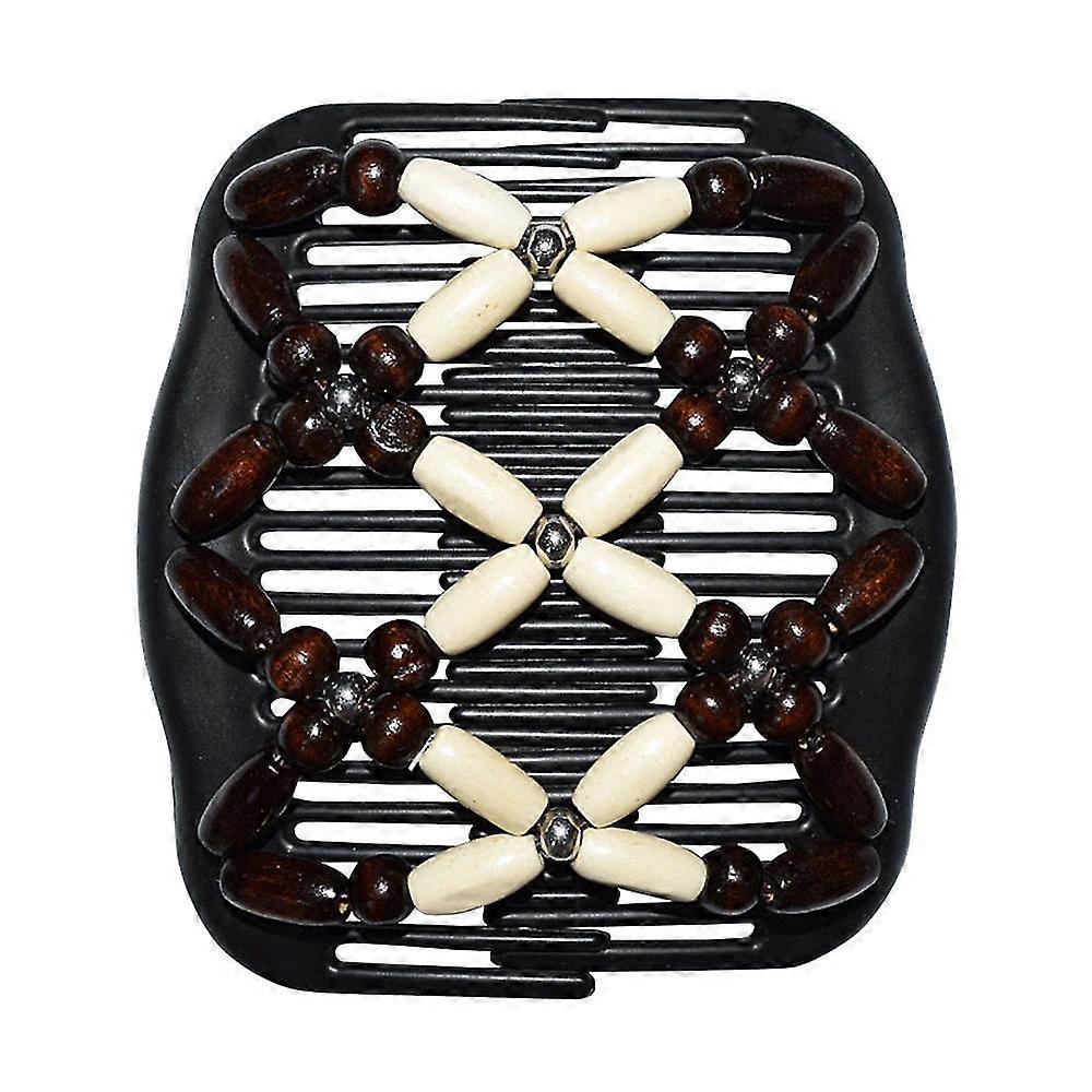 Magiska träpärlor Hårkam Elasticitet Stretchig hårklämma Kvinnor Frisyr Tillbehör