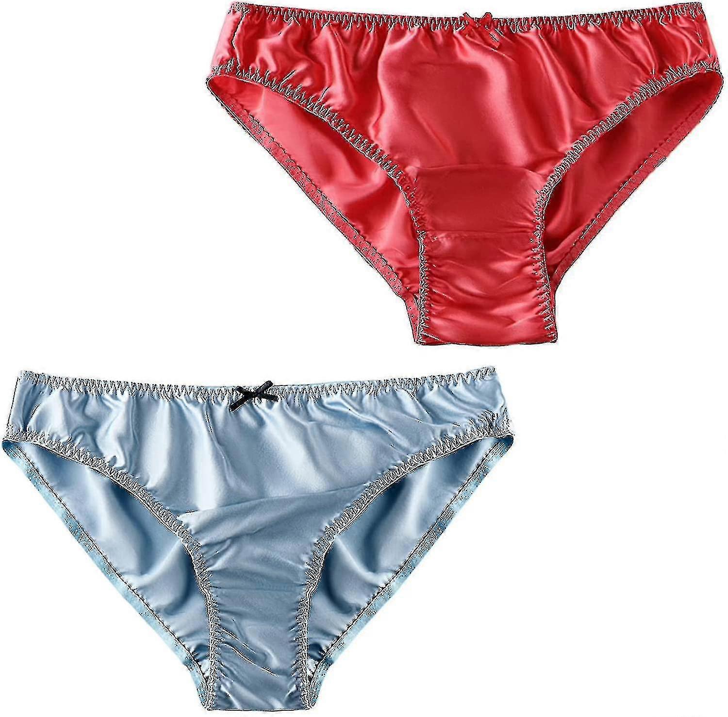 6 لون المرأة التوت الحرير سراويل الحرير مثير بيكيني الحرير ملخصات الملابس الداخلية الساتان 2 قطعة