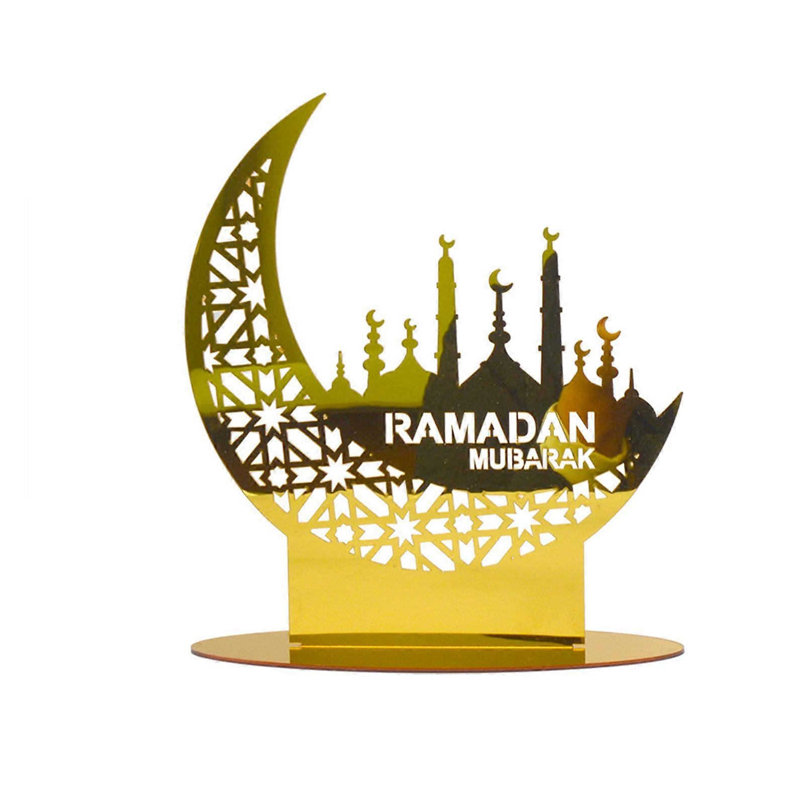 Acrylic Ornament Stable Structure Three-dimensional Mirror Table Ornament for Eid Weddings Festivals Decoration Jikaixiang