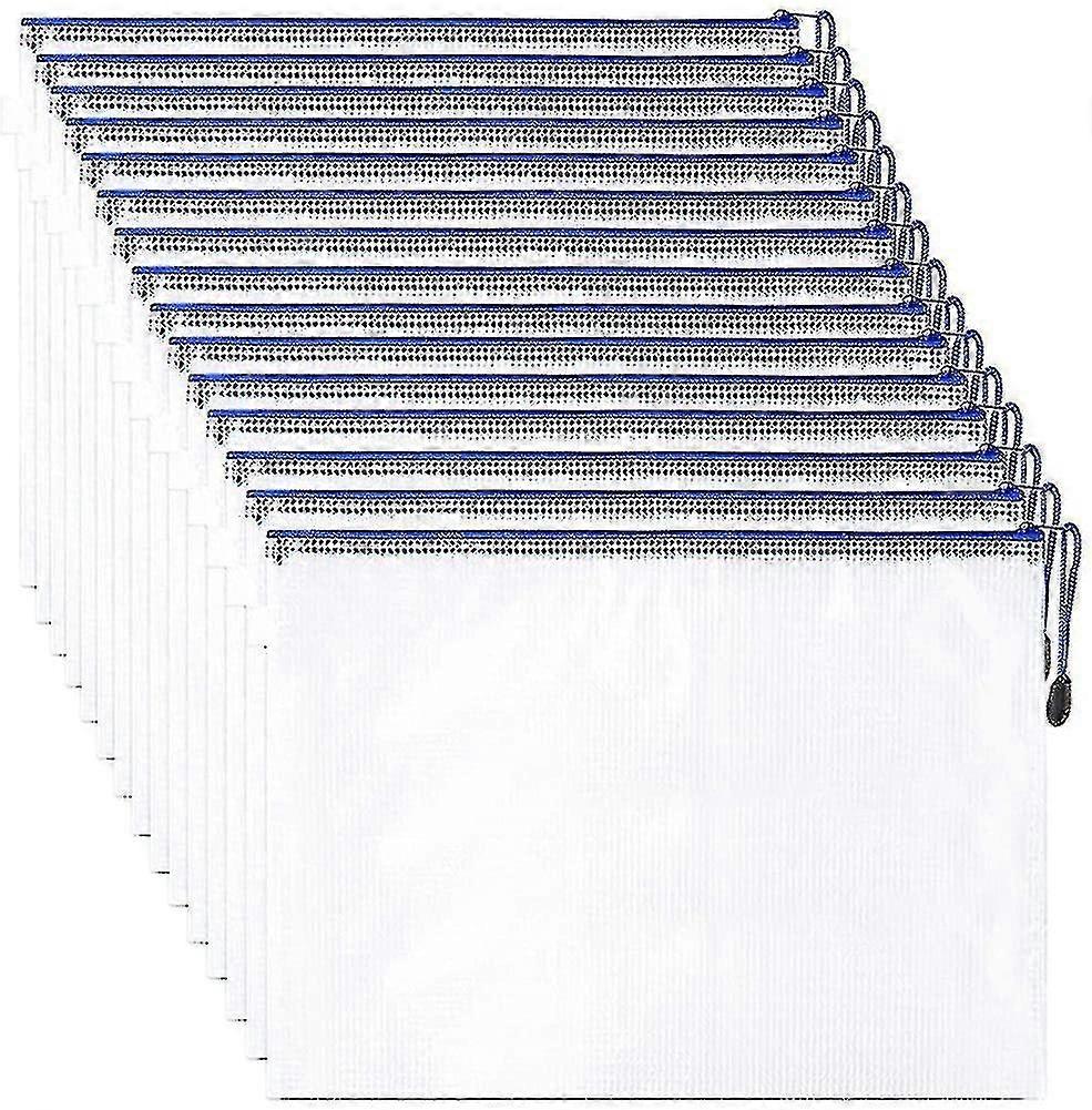 15 Pieces Zippered Folder Zipper Pocket A4 File Document Pockets With Zipper A4