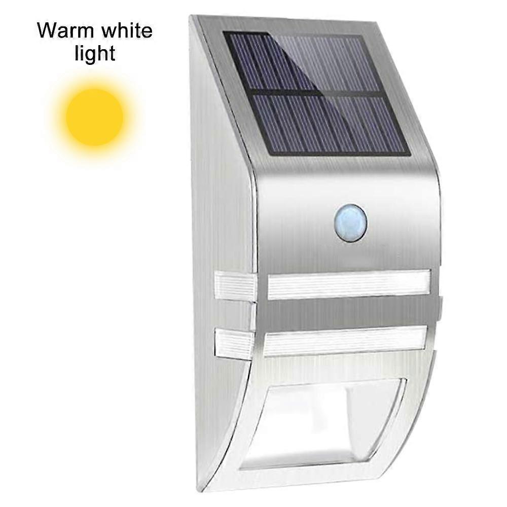Stainless Steel Solar Motion Sensor Lights Waterproof 1PCS WARM LIGHT