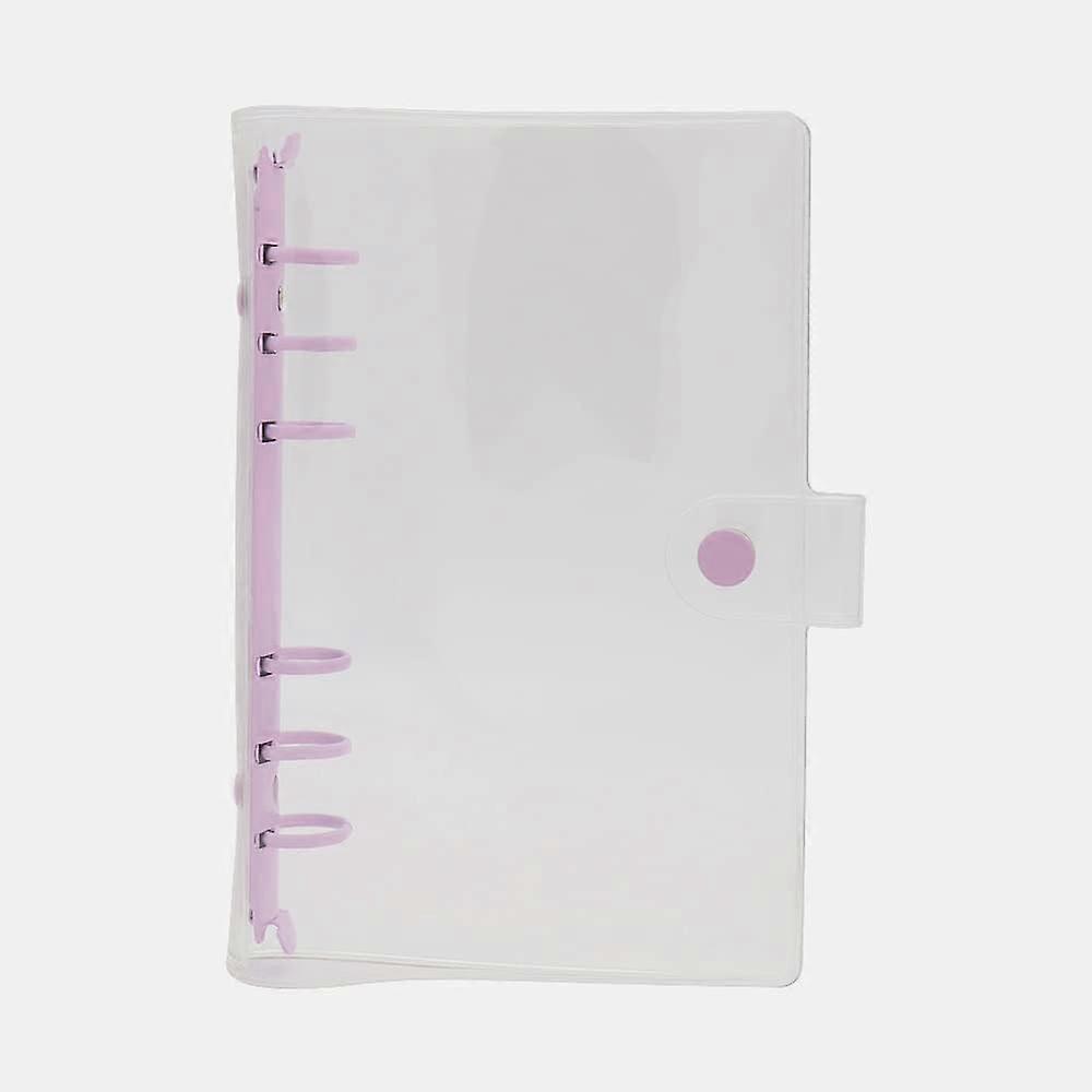 A5 Clear Soft PVC Binder Cover 6 Black Round Ring Binders Dia 20mm Snap Button Closure for A5 Loose Leaf Folder Refillable Notebook Binder Shell Prote