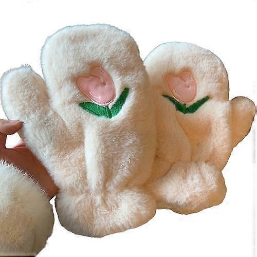 Kvinnors höst och vinter varm och förtjockad plysch cykling sött lamm kallsäkra vinterhandskar för tjejer