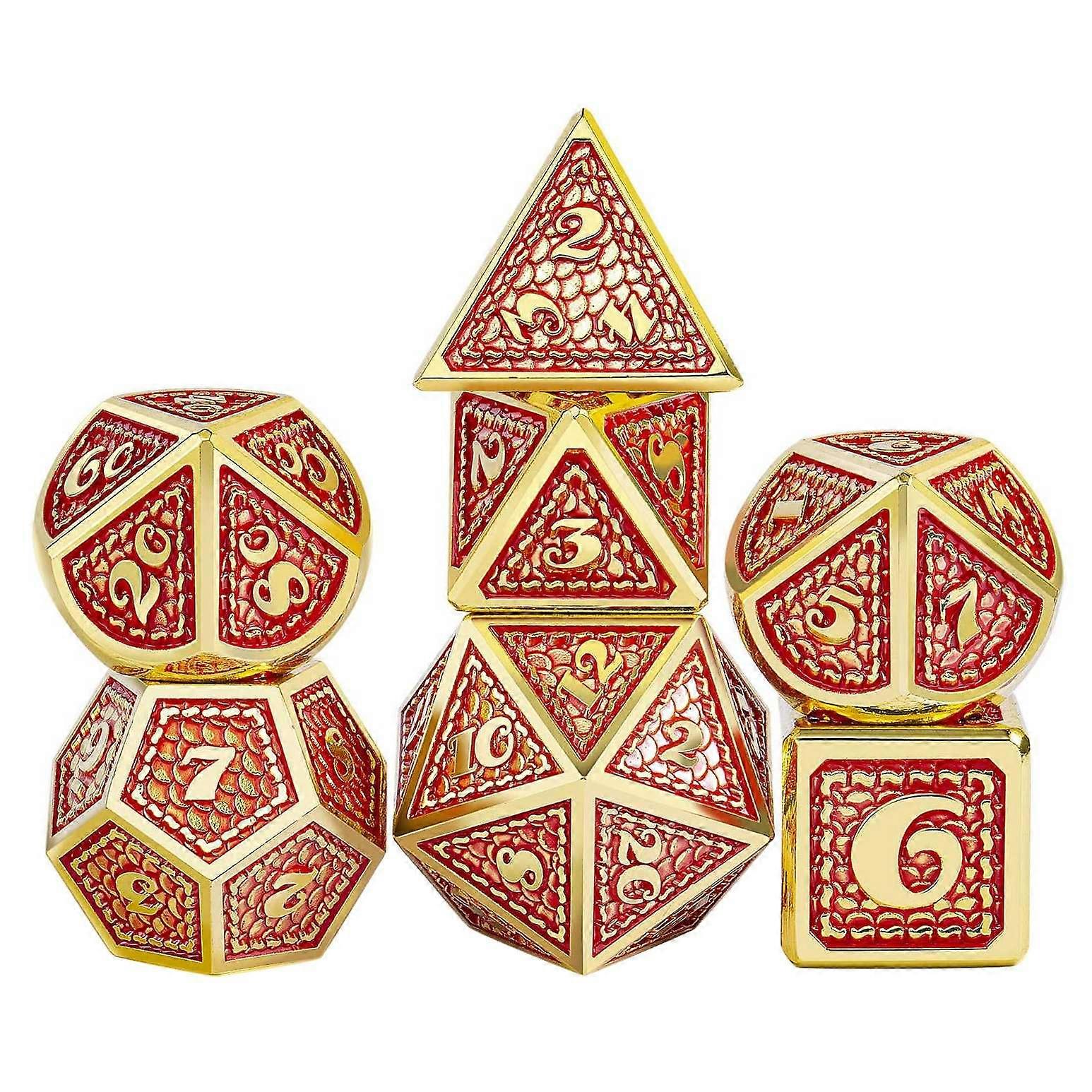 Metal Dice Set Metal DND Dice Set Small Polyhedral Dice Set Dragon Metal Dice for Table Games Role