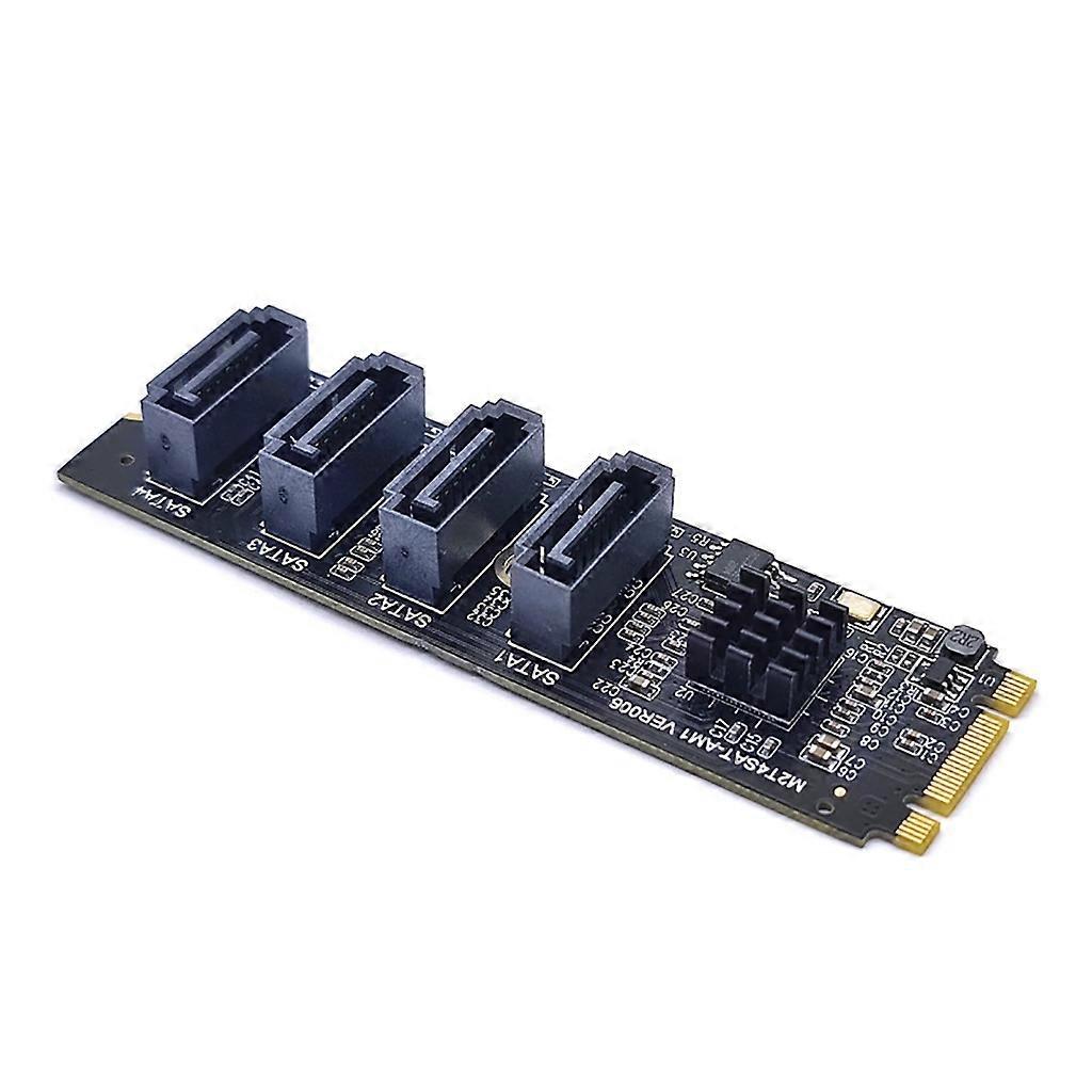 4-Port for M.2 Sata PCIE Riser Card M2 NVME to Sata 3.0 Expansion Card ASM1064