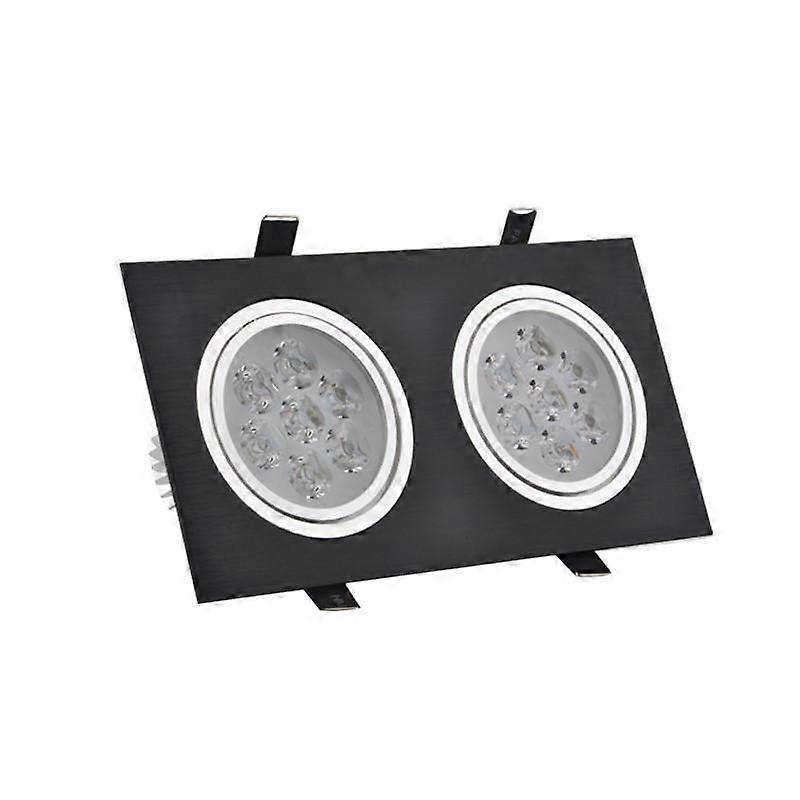 6w/10w/14w/18w/24w/30w/36w Dobbelthoveder Sort LED loft forsænket lys downlig