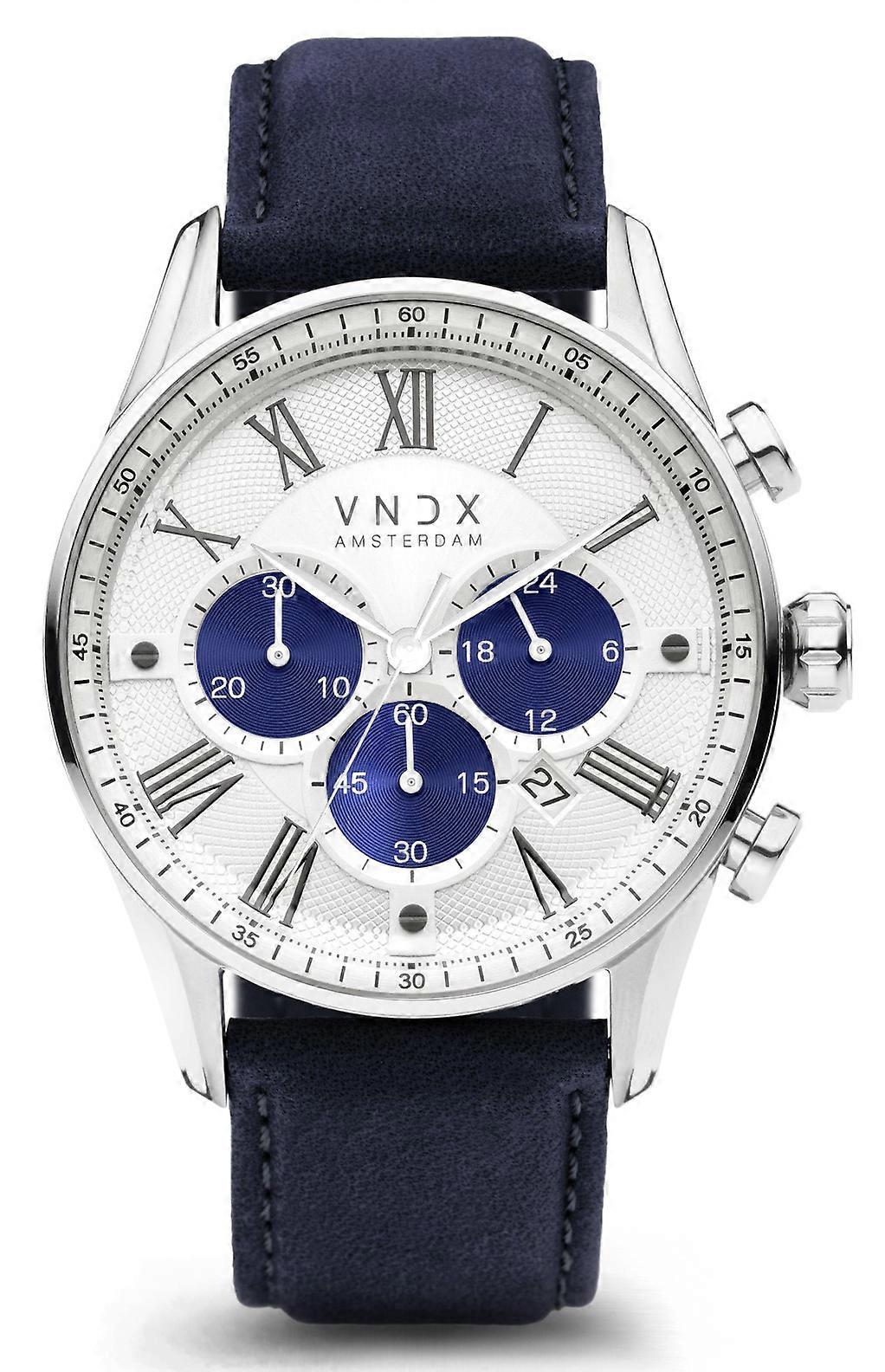 VNDX The Chief Läder Vit Tvåfärgad Blå LS33056-T3 BL klocka