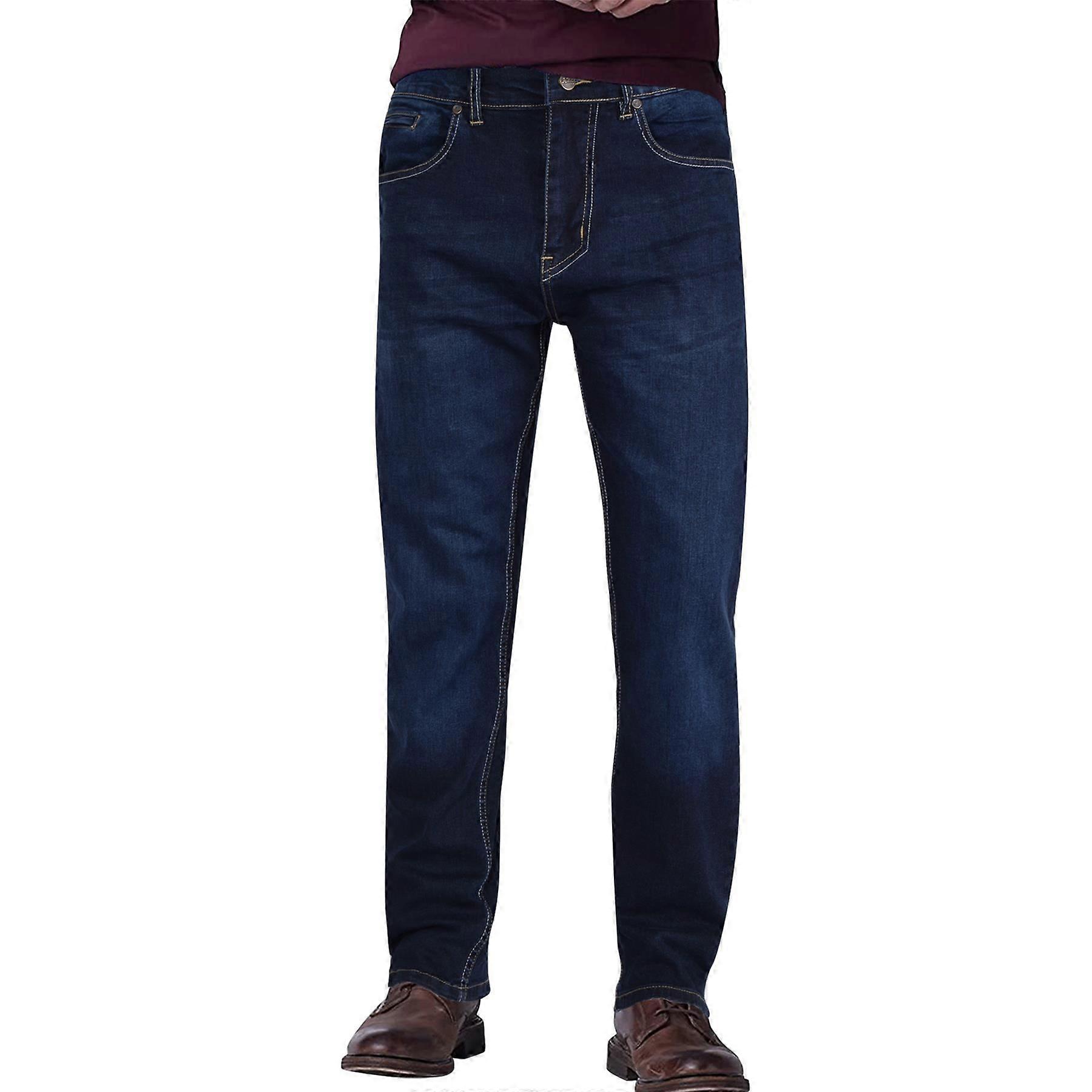 Mens Denim Jeans Straight Fit Boot Cut Jeans