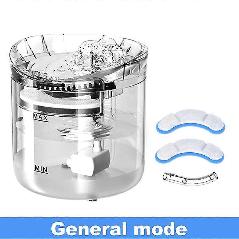 猫用ウォーターファウンテン、犬用ウォーターディスペンサー、2リットルの超静音自動ペット用飲水器、2つの水流モード、猫、犬、複数のペット用