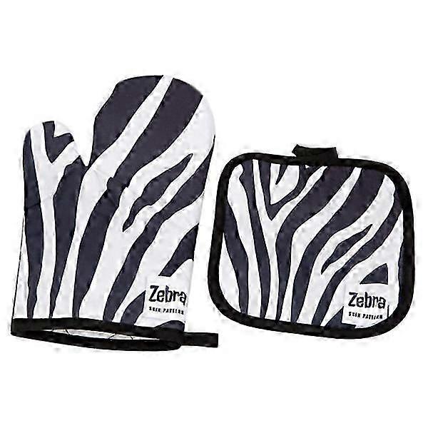 High Temperature Resistant Baking Gloves - Zebra Pattern, Insulated for Casserole and Pot