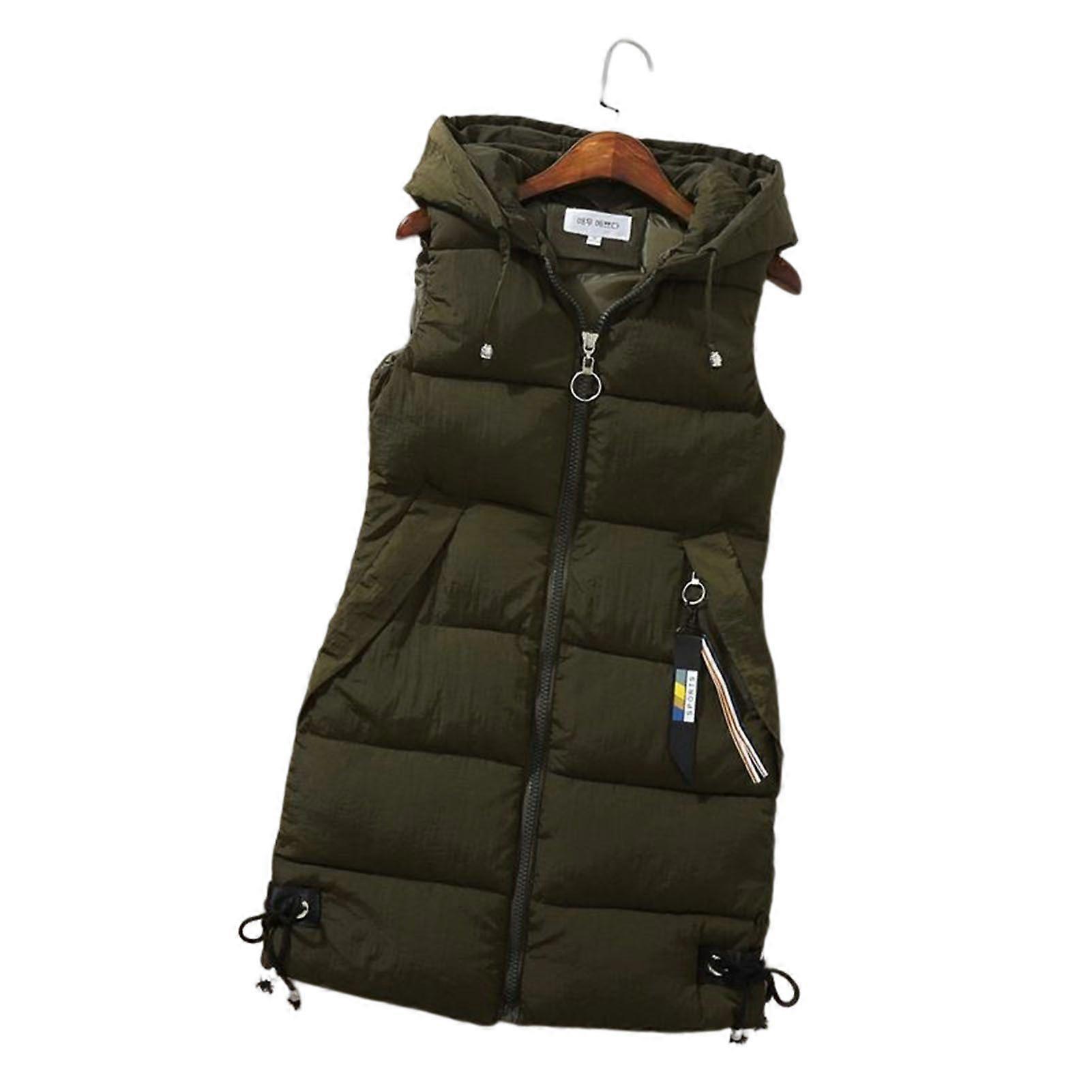 Long Down Vest Coats Comfortable Thick Causal Jackets Quilted Outdoor Jacket