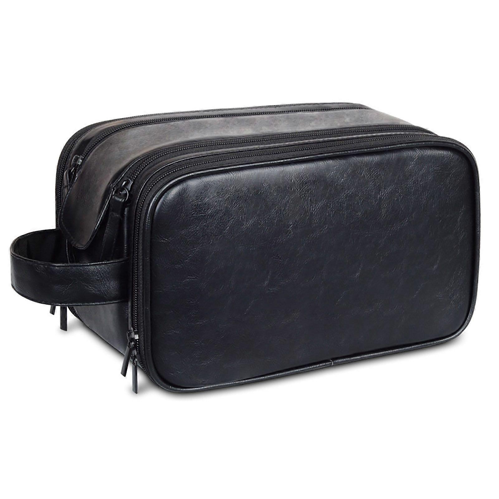 Cosmetic Storage Bag with Double Zipper Waterproof Multiple Compartments Large Capacity Versatile Travel Toiletries Organizer with Handle