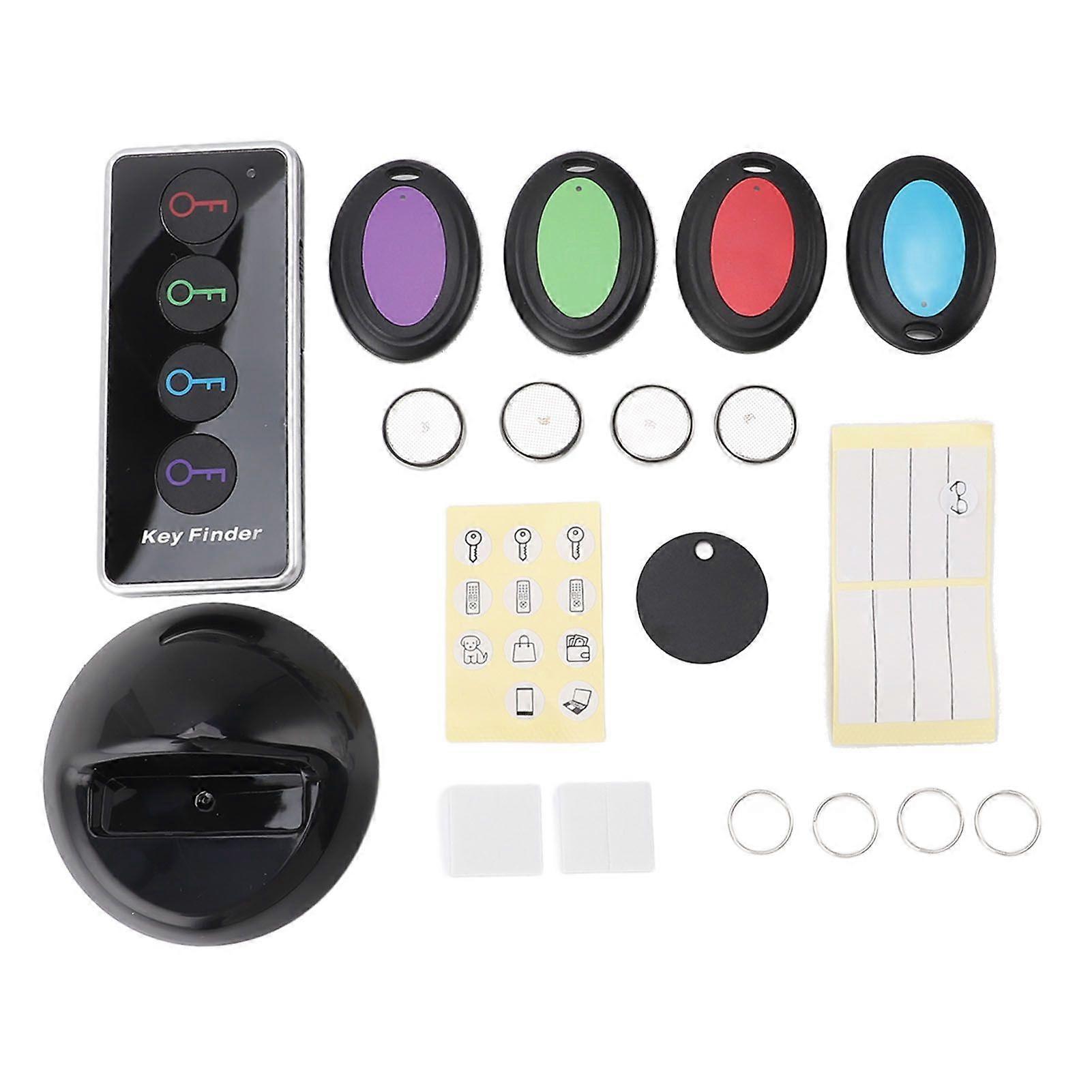 Key Finder 100ft Working Range 1 Transmitter 4 Receivers Wireless Key Locator with LED Light for Phone Purse Pet Luggage