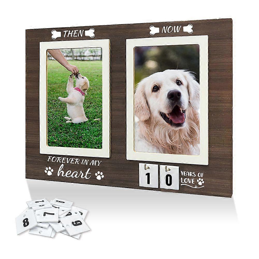 Anniversary Rectangle Wood Photo Frames with Acrylic Windows and Hemp Rope Footprint 220x300mm