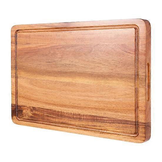 Wood Cutting Board with Juice Groove And Handles Large Thick Chopping Board
