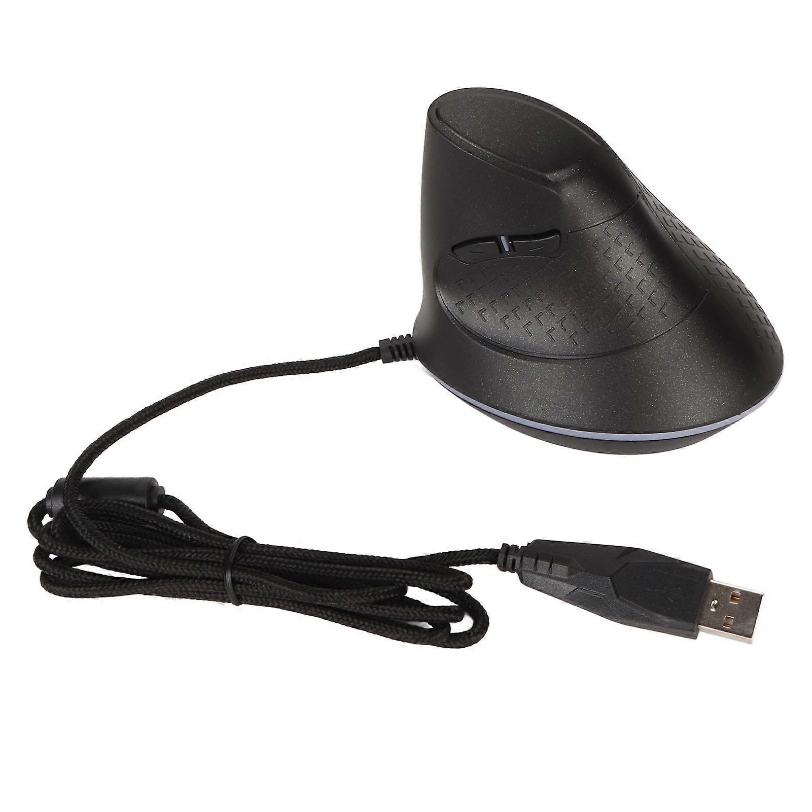 Vertical Mouse 7 Programmable Buttons RGB 11 Lighting Modes Adjustable DPI Wired Ergonomic Vertical Mouse for Game Player Black