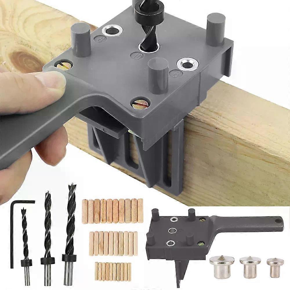 Handheld Dowel Jig for Corner Edge Surface Joints 3 Metal Bushing Sizes Fits 6/8/10mm Drill Bits for Milescraft 1332 Joint Mate