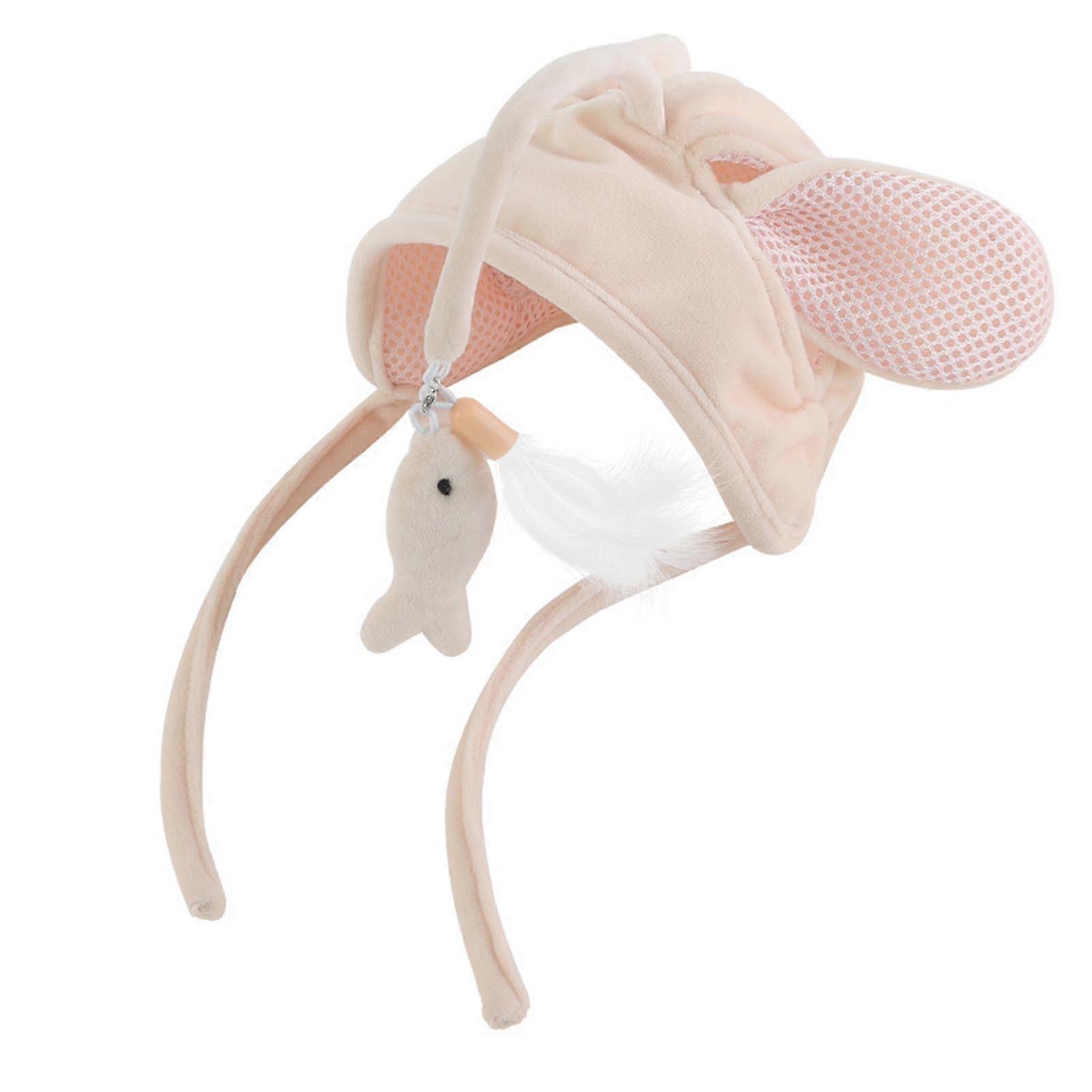 Cat Hat Interactive Soft Bite Resistant Fishing Toy Pink