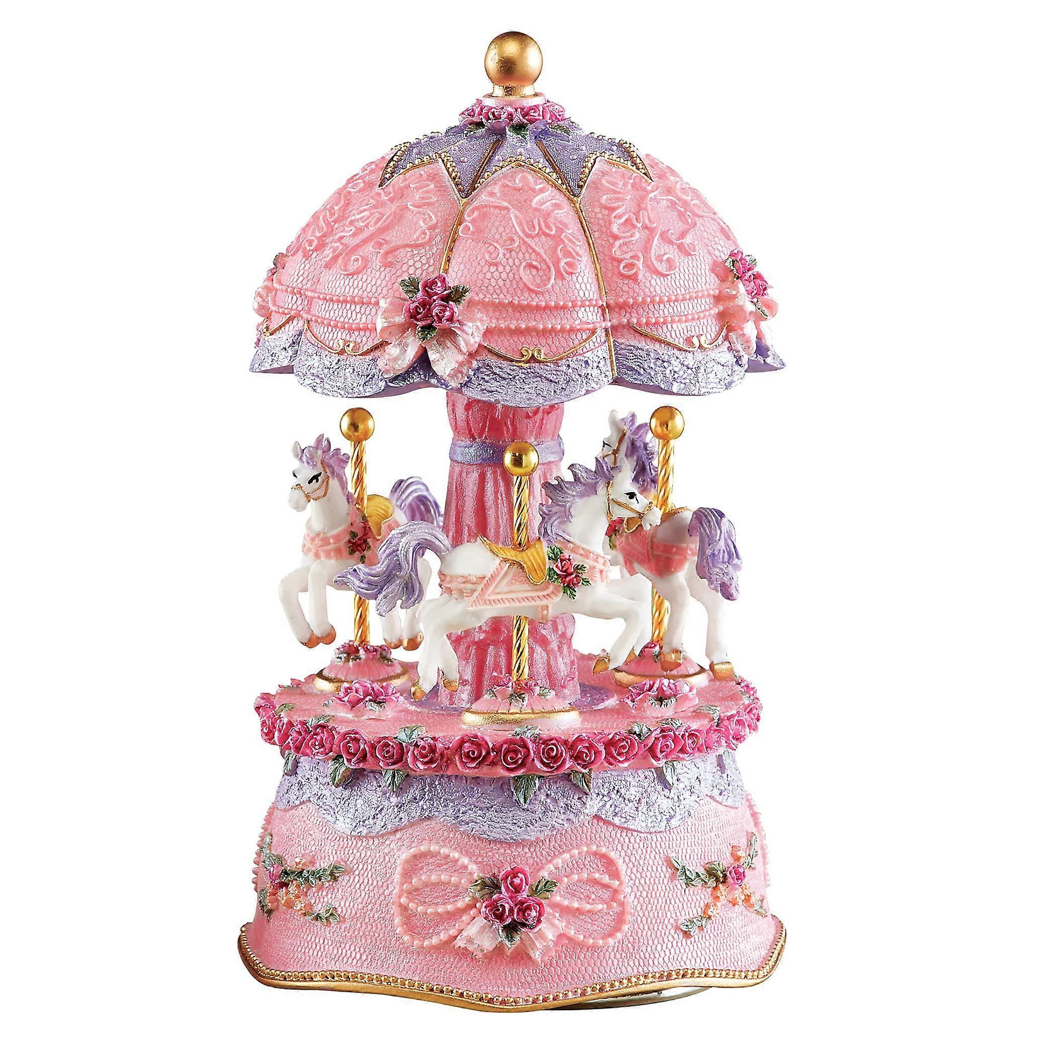 Ceramic Music Box Carousel with Decoration