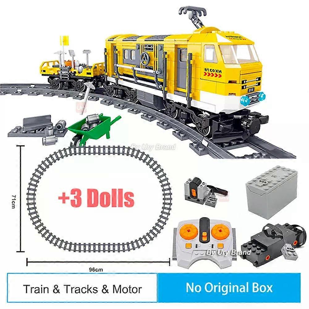 Technical City Series Rail Maintenance Train Rc Electric Power Function Motor Tracks Set Building Blocks Toys For Boys Moc Gift