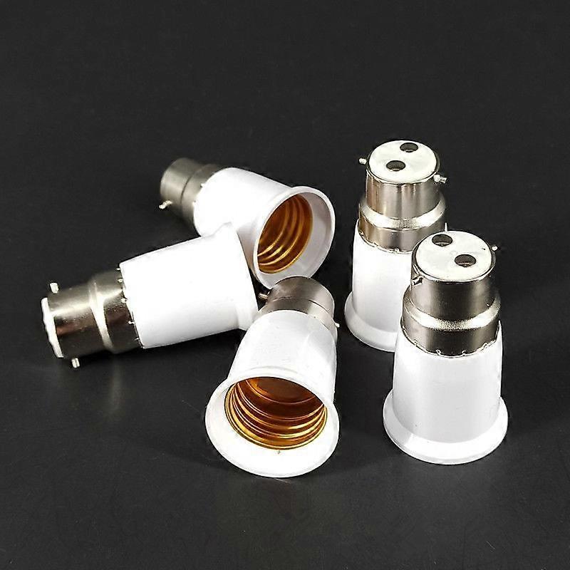 10pcs White PBT Material High Temperature Resistant B22 Bayonet to E27 Screw Socket Adapter