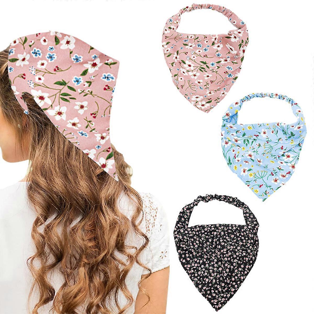 Headbands de cabelo, bandanas boêmias, lenço triangular