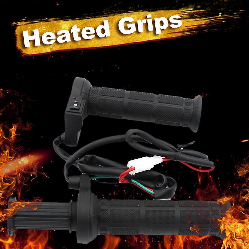 Motorcycle Electric Heating Handlebar Warmer, Grip Warmer 12V Heated Grips for Motorcycle, Handlebar Heater Warmer with Switch Control