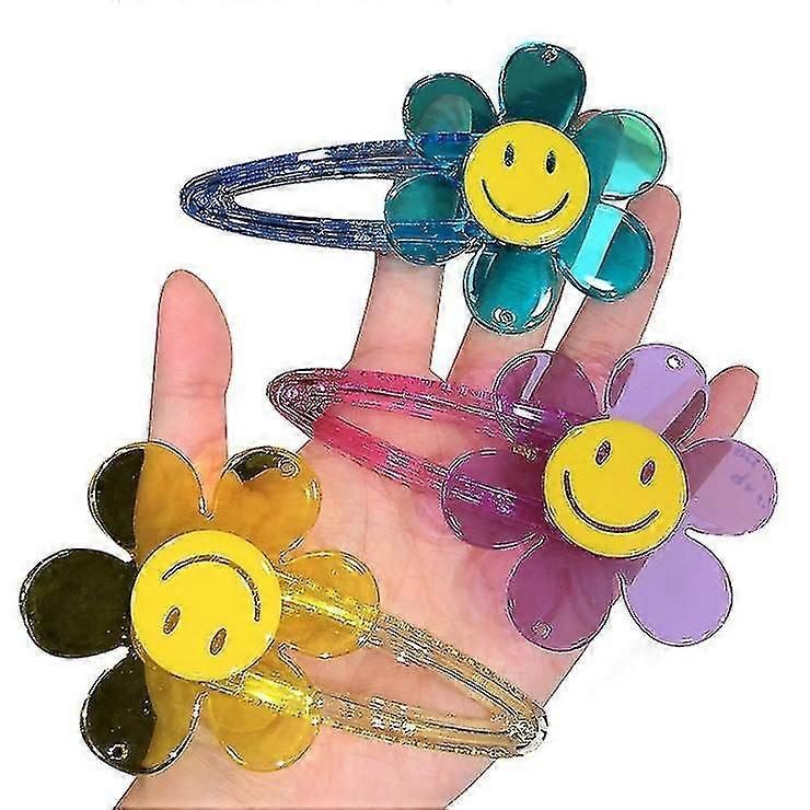 Hårklipp Jenter 5 Stk Fargerike No Slip Snap Hårpinner