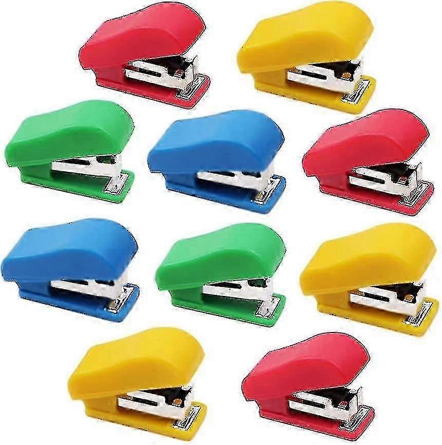 10 Set Mini Cucitrice Da Ufficio Con 10 # Graffette, Piccola Cucitrice A Mano Portatile Cucitrice Da Tavolo Studente Cucitrice Colore Casuale Ha