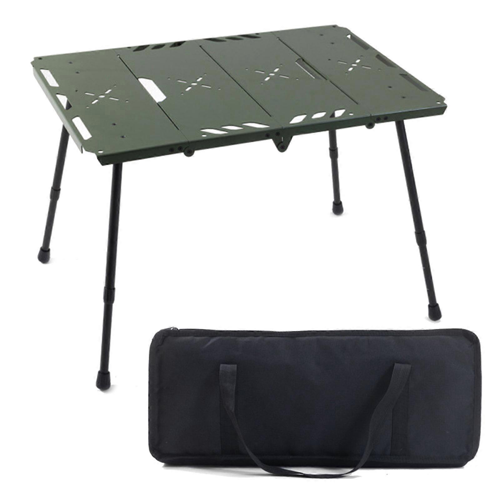 Camping Hanging Rack Outdoor Portables Table Rack Campfires Firewood Rack for Family Gatherings and Fishing Trip  Army green