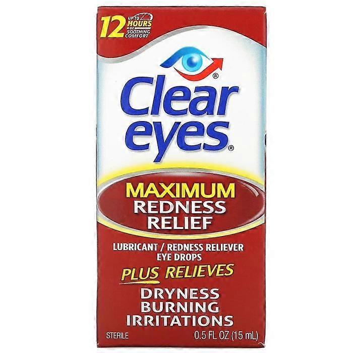 Eye Drops - Clear Eyes - Maximum Decongestant - 15 ml - Hypoallergenic - Liquid