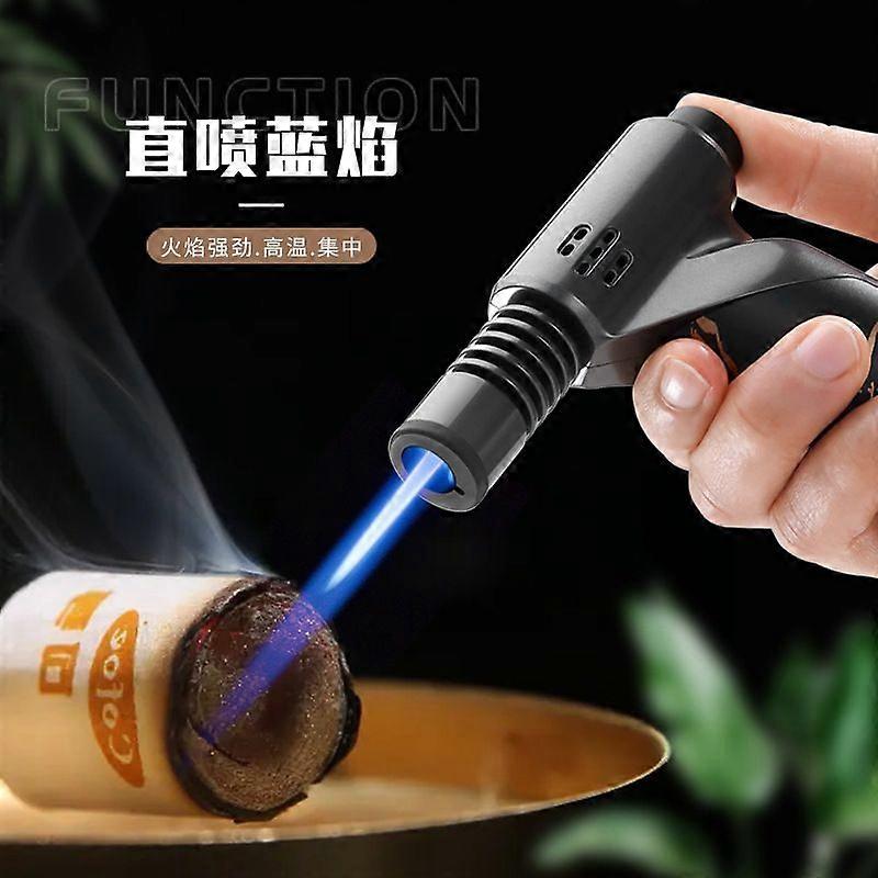 Zhongbang Zb669 Creative Direct Punching Spray Gun Outdoor Barbecue Baking Portable Desktop Windproof Lighter Smoking Set Wholesale