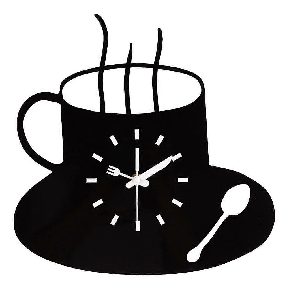 Creative Coffee-looking Wall Hanging Clock Wall Clock for Home (Black)