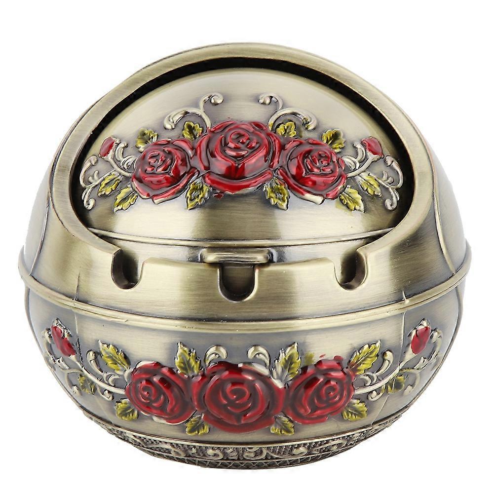 Ashtray, Rose Pattern, Windproof Design