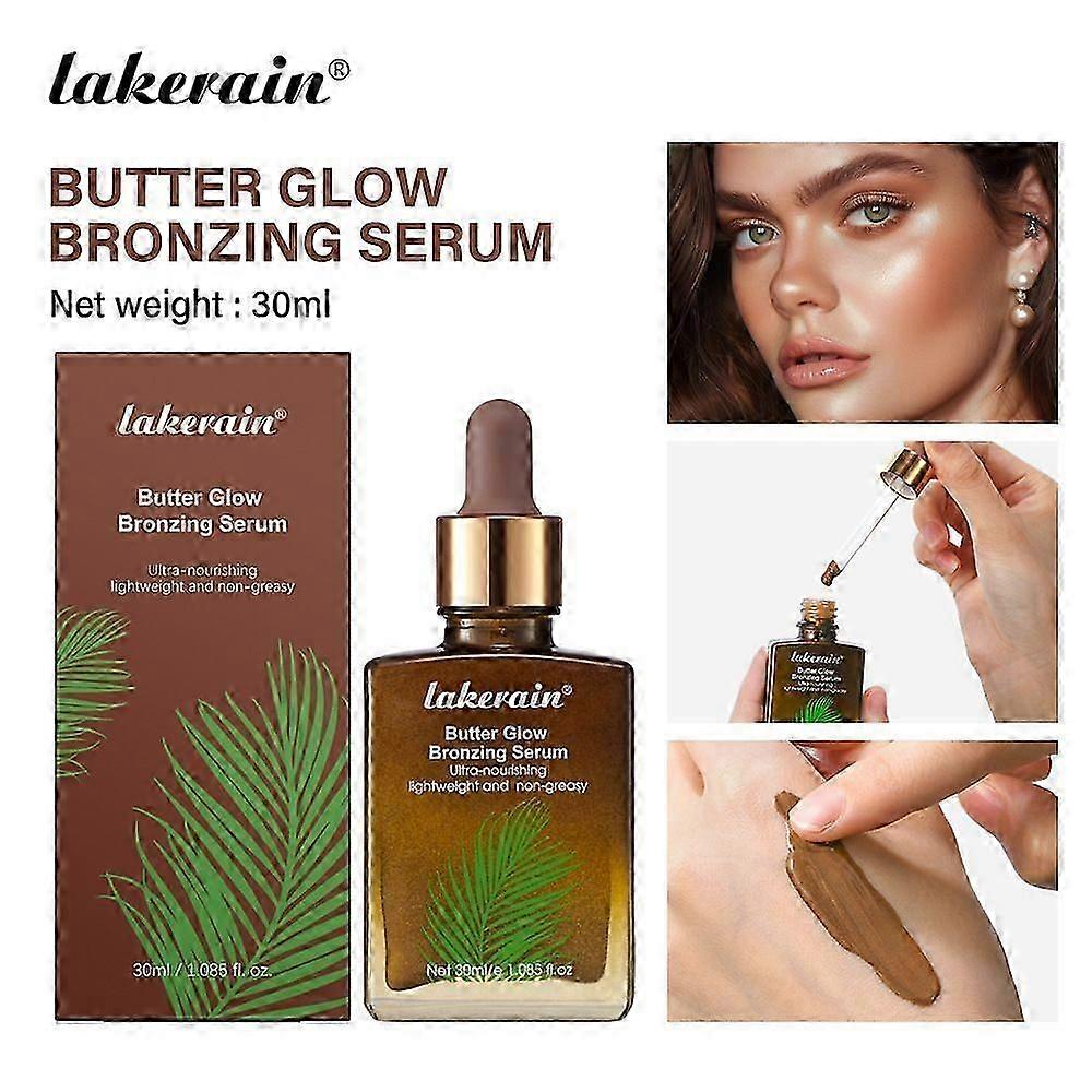 Bronzing Drops, Liquid Bronzer Drops for Face & Skin, Ultra-nourishing Lightweight and Non-greasy Glow Bronzing Serum Drops for Radiant, Natural Sun-K