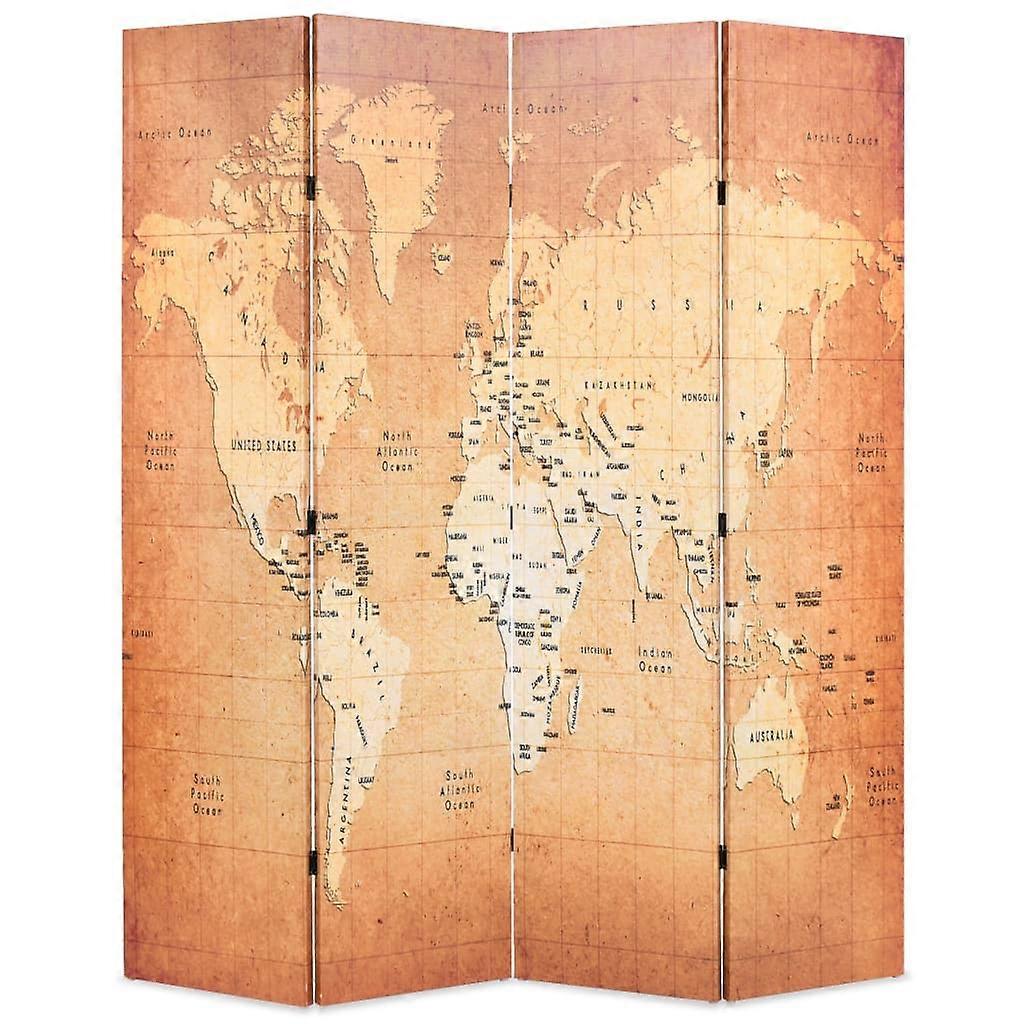 房间隔断 可折叠 160 x 170 厘米 世界地图 黄色