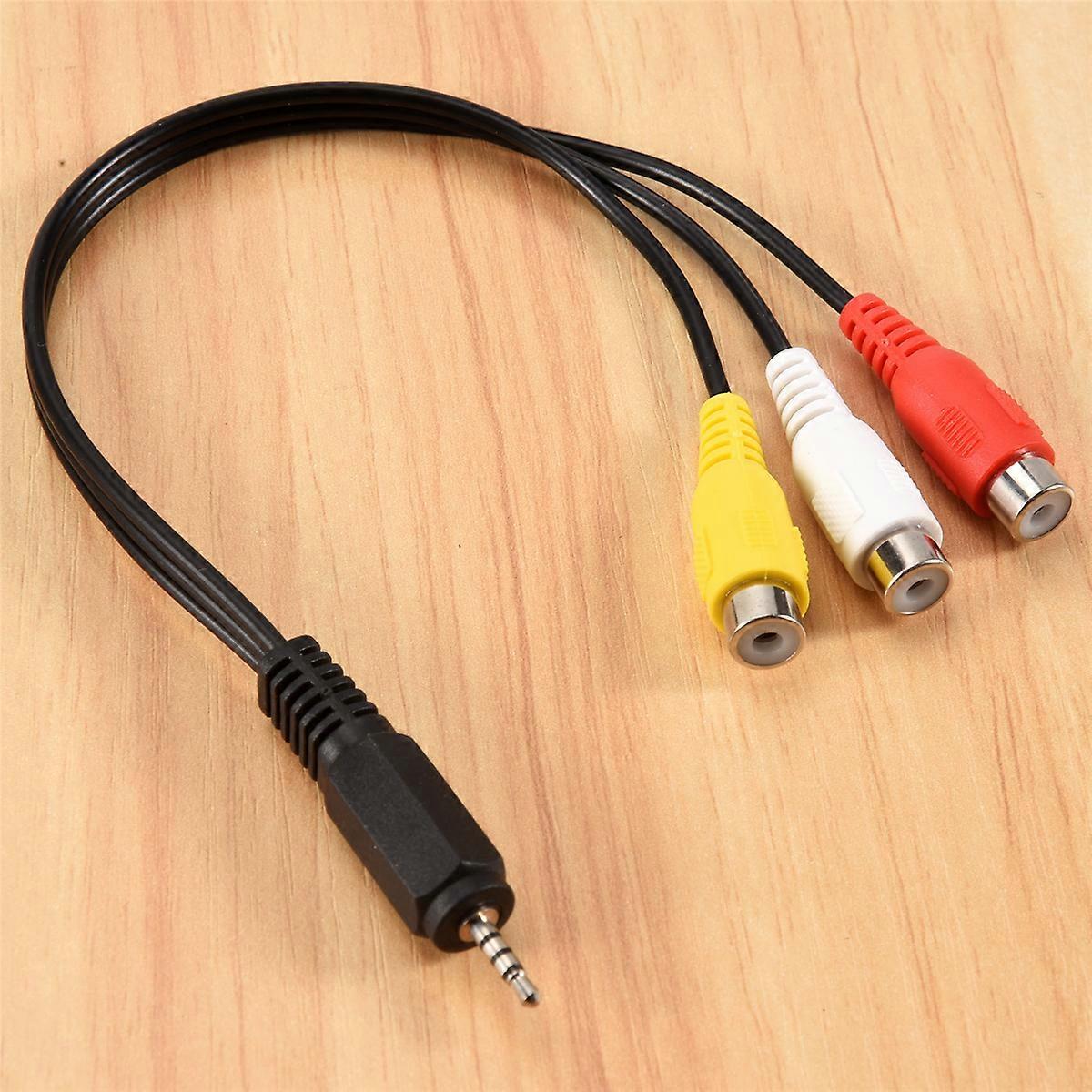 Adaptérový kabel s konektorem 2,5 mm Mini AV samec na 3RCA samice (v/z)