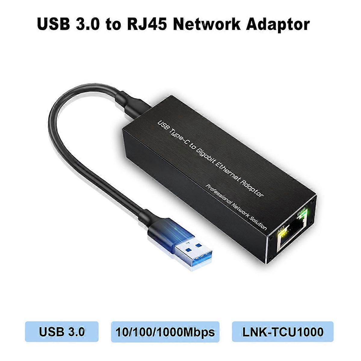 USB-C to RJ45 Gigabit Ethernet Adapter Type-C to 1000Mbps RJ45