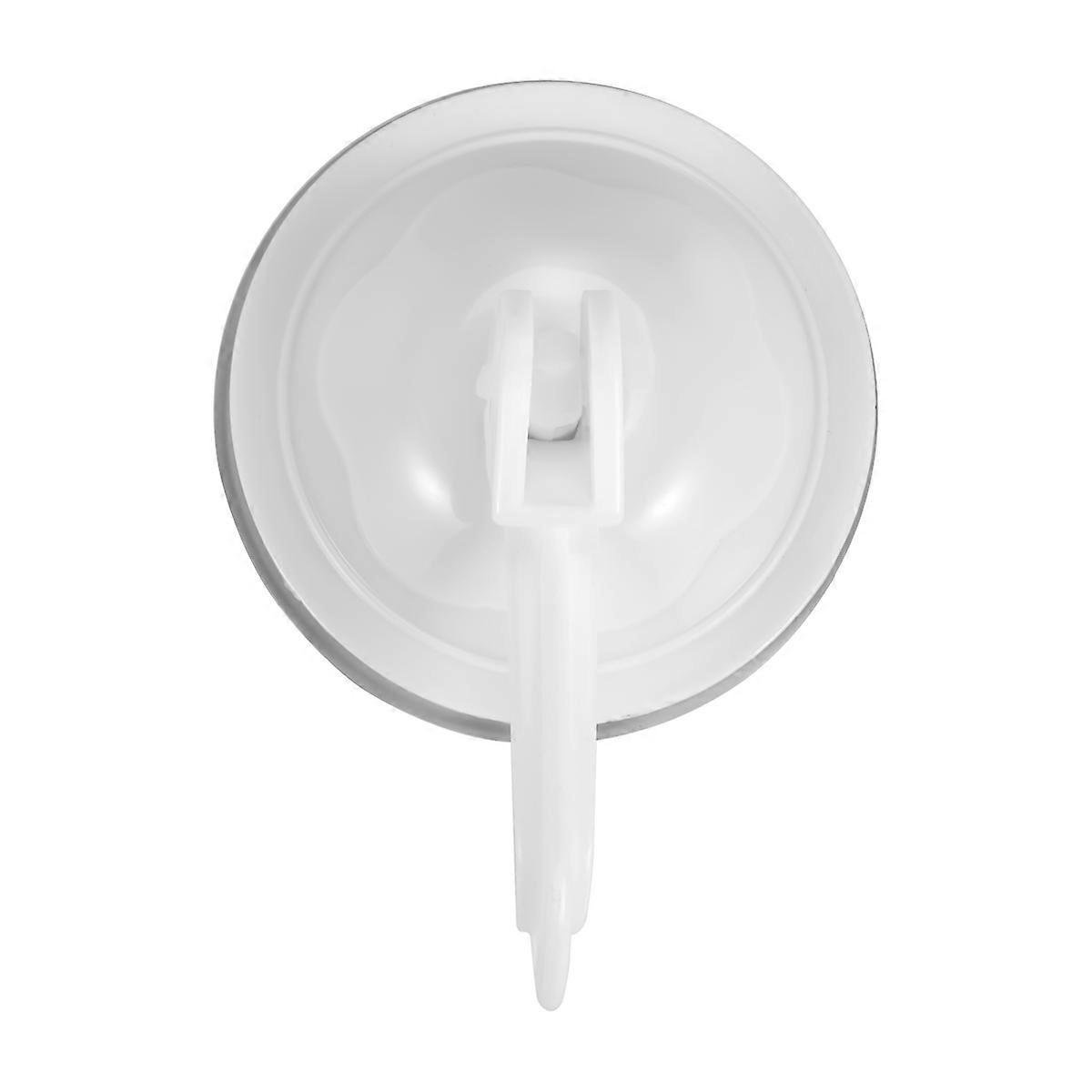 Household Wardrobe White Plastic 7cm Dia Suction Cup Single Hook