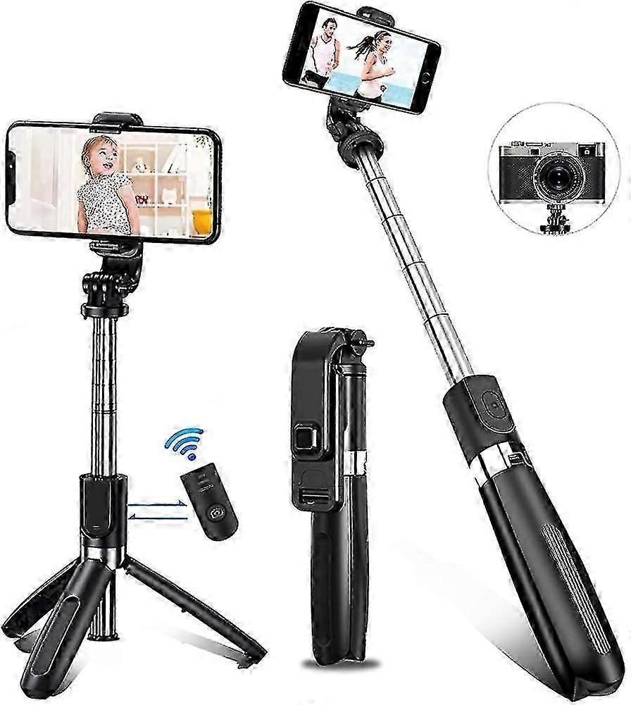 自分撮りスティック三脚Bluetooth、3 in 1携帯電話三脚ワイヤレス、リモートコントロール360回転用Goproアクションカメラとスマートフォン用/銀河
