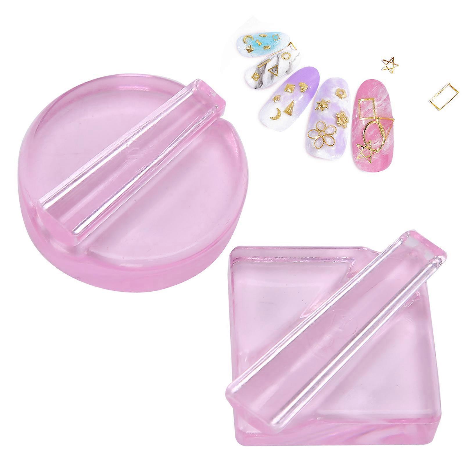 Nail Art Embossed Mold Frame Bending Curve Making Nail Art DIY Manicure Tool (Round Square)