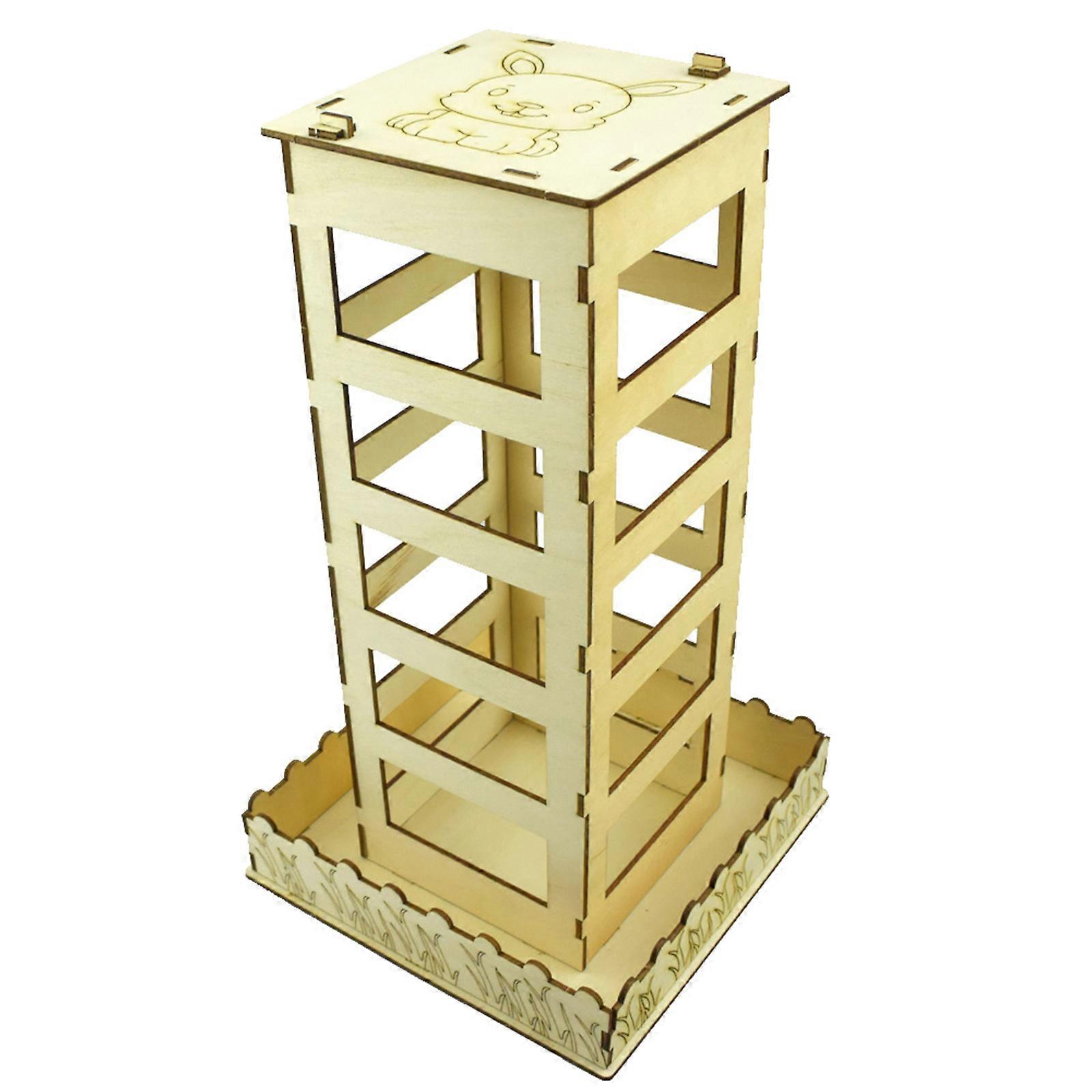 Rabbit Feeder Bunny Guinea Pig for Hay Rack Manger Wooden Feeding Bowls for Chinchilla Cage Easy to Clean Multi Sizes
