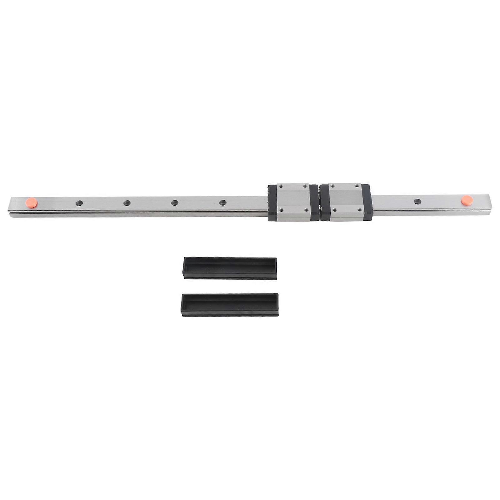 Ouitble Miniature Guide Rail Steel Miniature Linear Sliding Rail Guide 400mm, High Precision with 2 Block