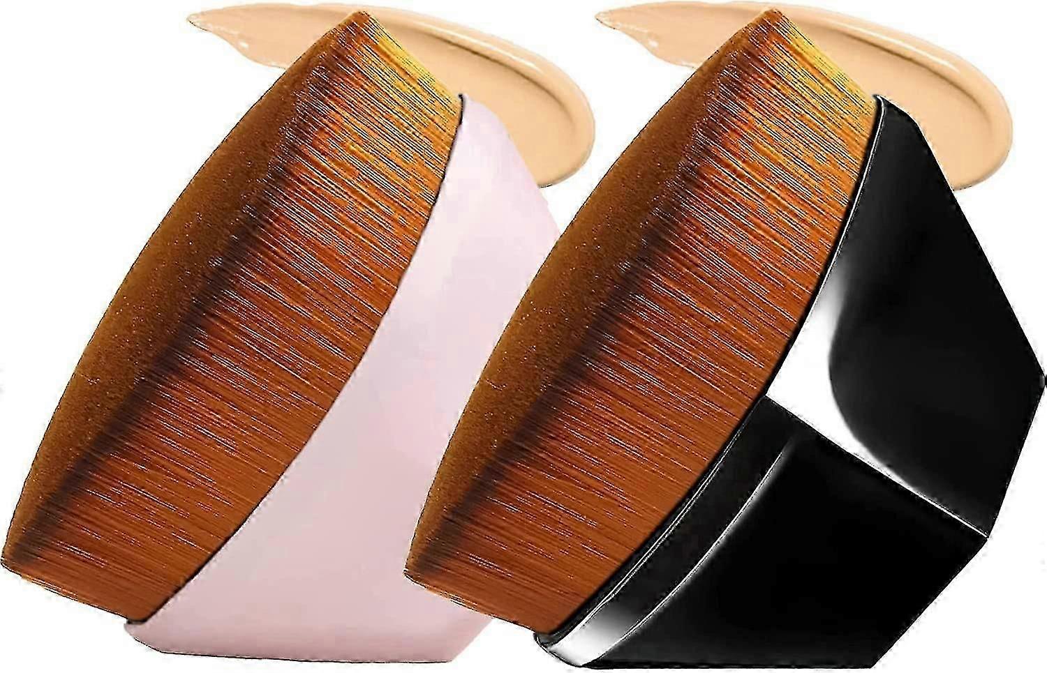 2025 - 2-pack Foundation Makeup Brushes Flat Top Hexagonal Face Blush Liquid Foundation Brush For Blending